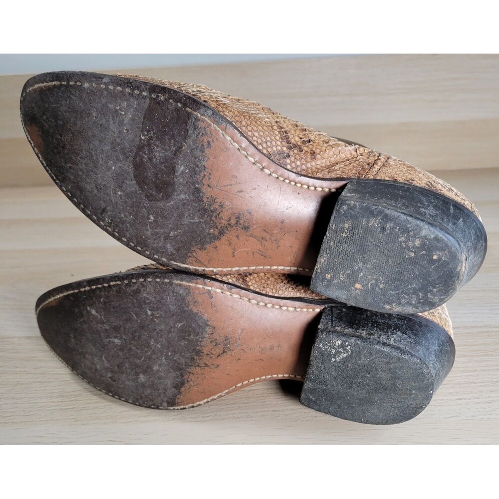 Abilene Mens Snake Skin Boots Size 9.5 D Leather Cowboy Western 6122 USA Vtg - Picture 10 of 10